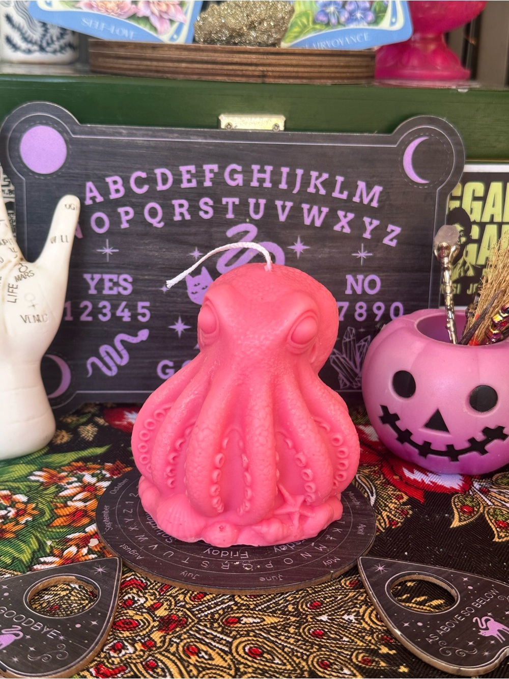 Hot Pink Octopus Pillar Candle